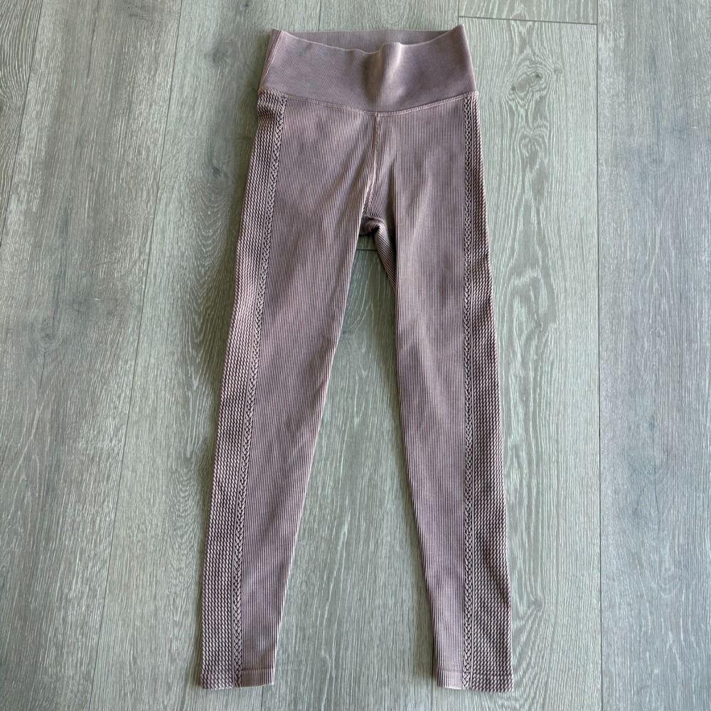 Offline By Aerie Womens Light Bark Ribbed Big Chill‎ Seamless Leggings Size XS